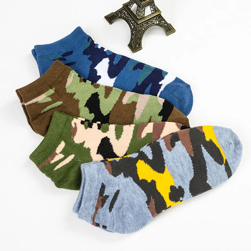 4 Pairs Camouflage Ankle Socks