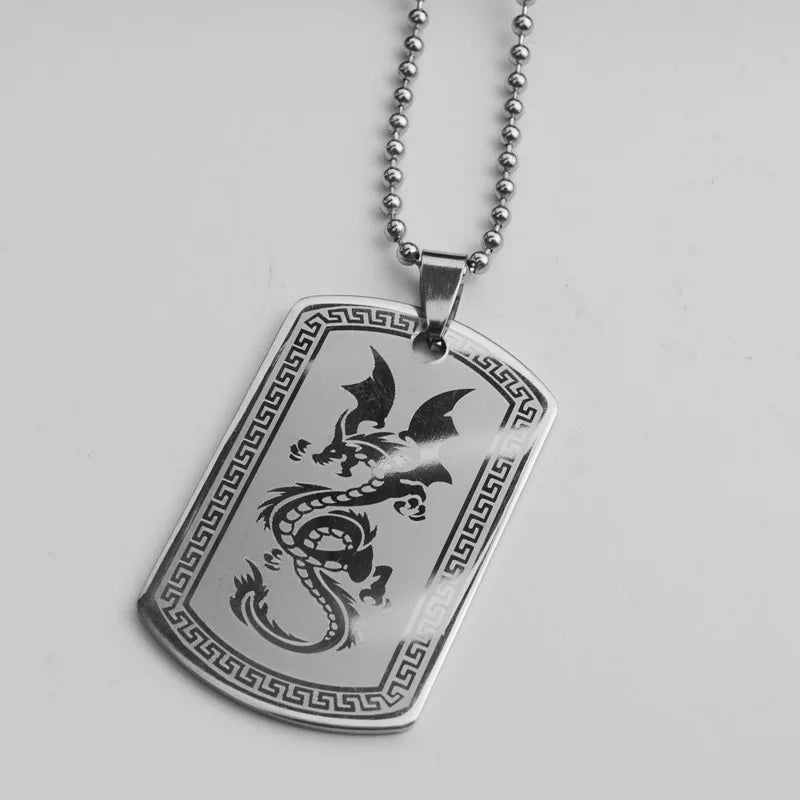 Titanium Men's Military License Necklace