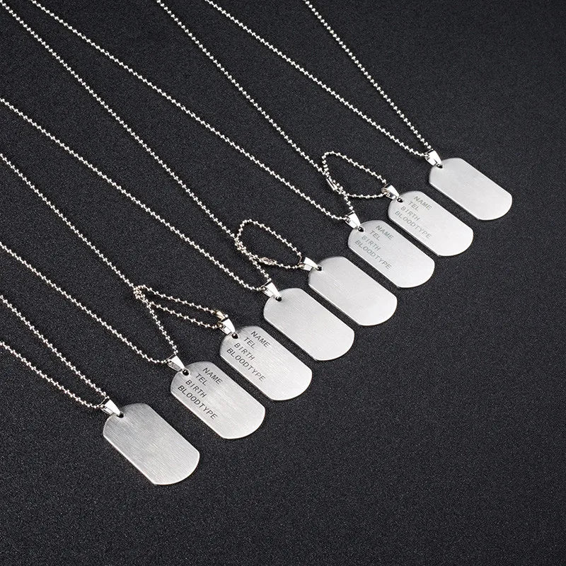 Army Engraving ID Necklace & Pendants