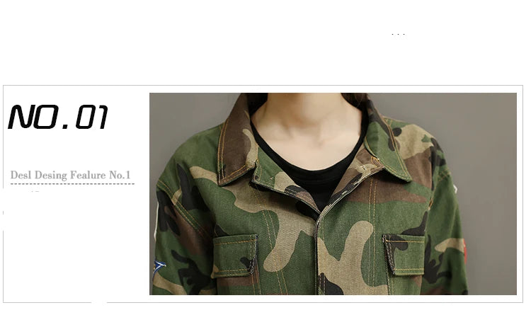 Women Camouflage BF Jacket