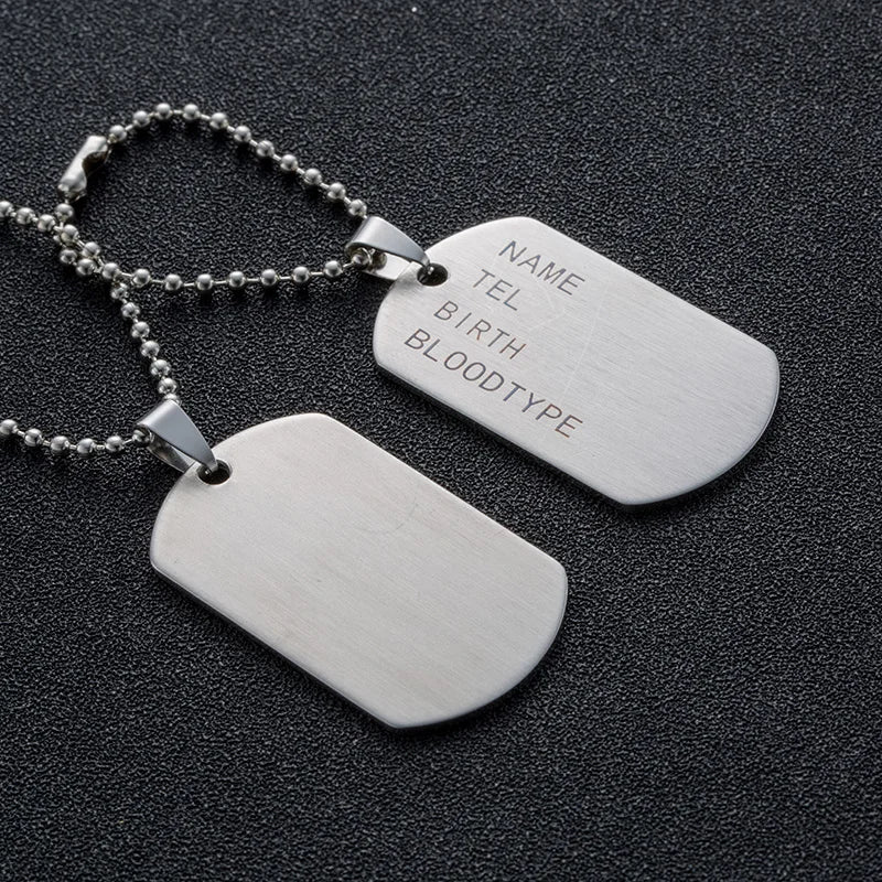 Stainless Steel Military Engraving Name ID Tags