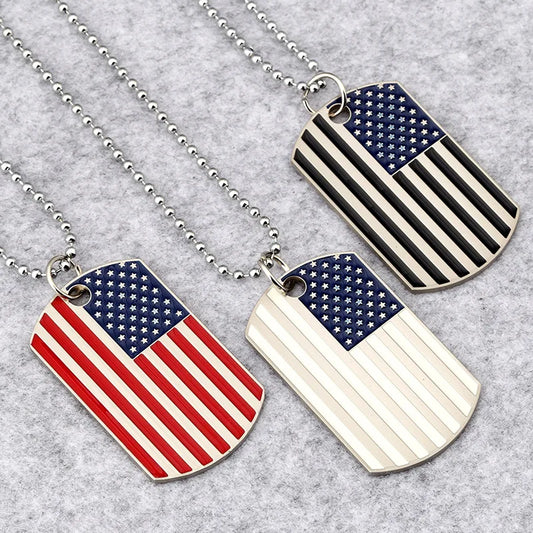 American flag Pendant Necklaces