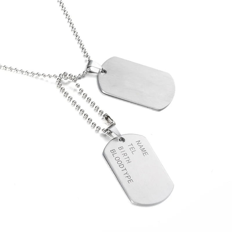 Stainless Steel Military Engraving Name ID Tags