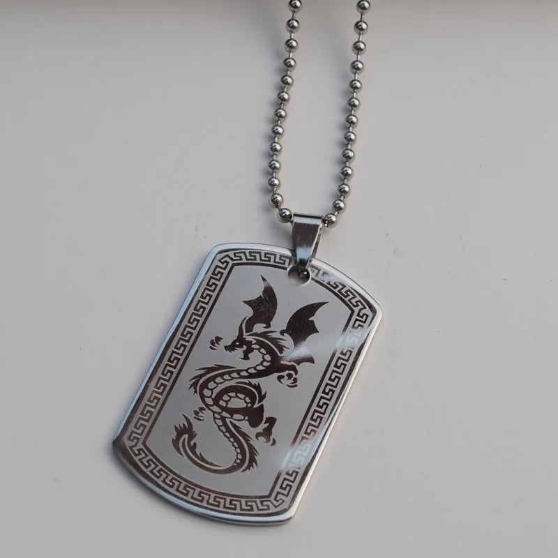 Titanium Men's Military License Necklace