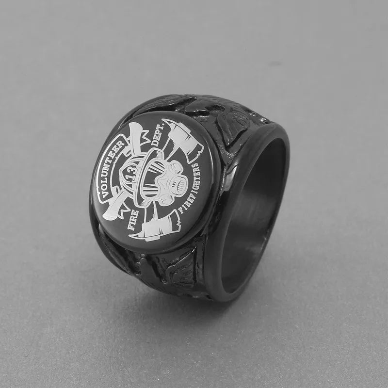 Stainless Steel Black US ARMY Men Rings