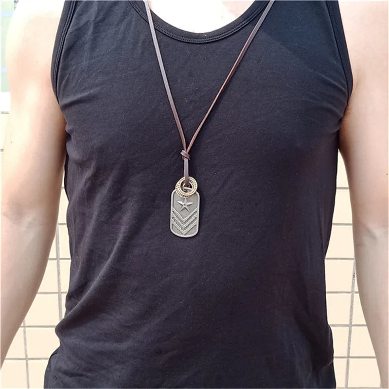 Army Style Stainless Steel Pendant Necklaces