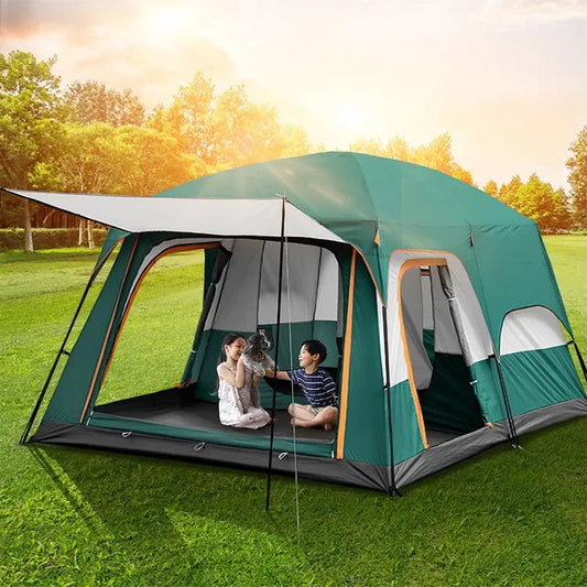 Camping Family Tent 3 Rooms 8-12 Persons Military-Outdoors