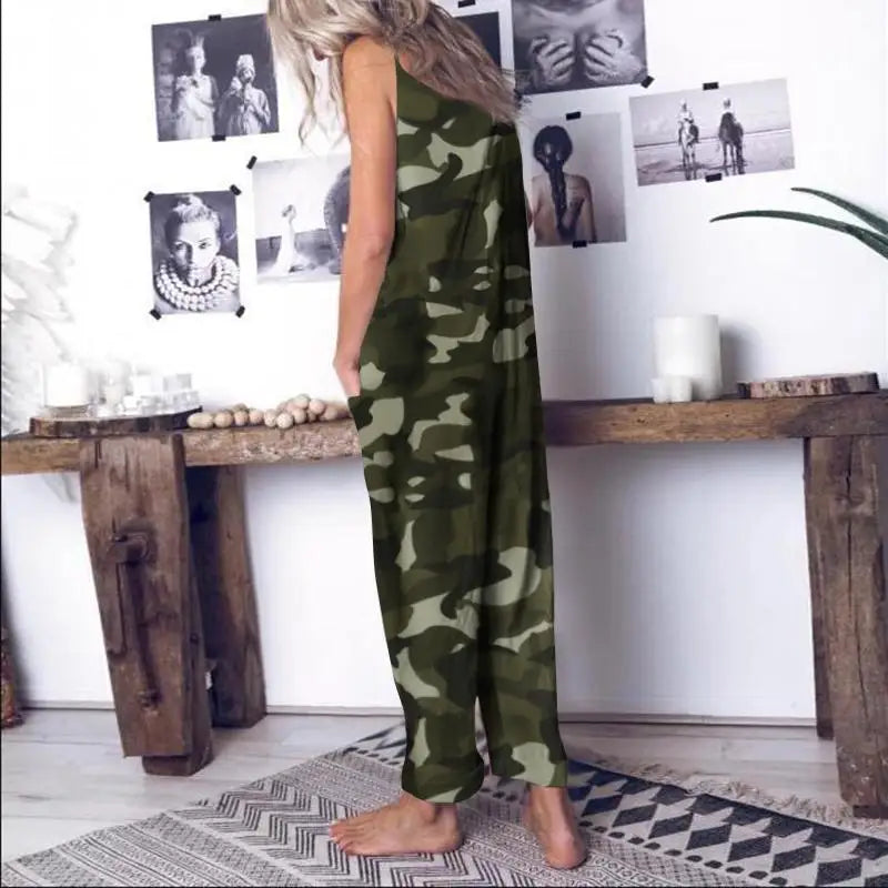 Women Camouflage Printed Overalls