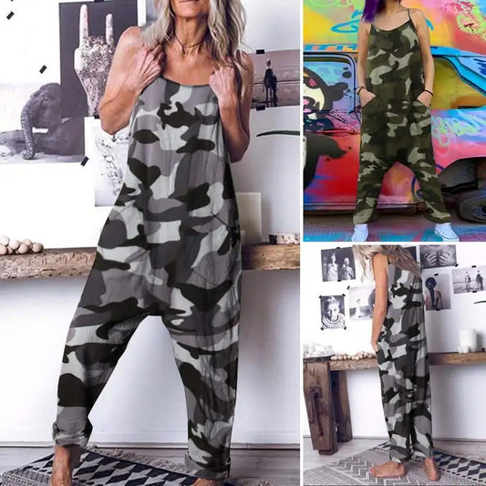 Women Camouflage Printed Overalls