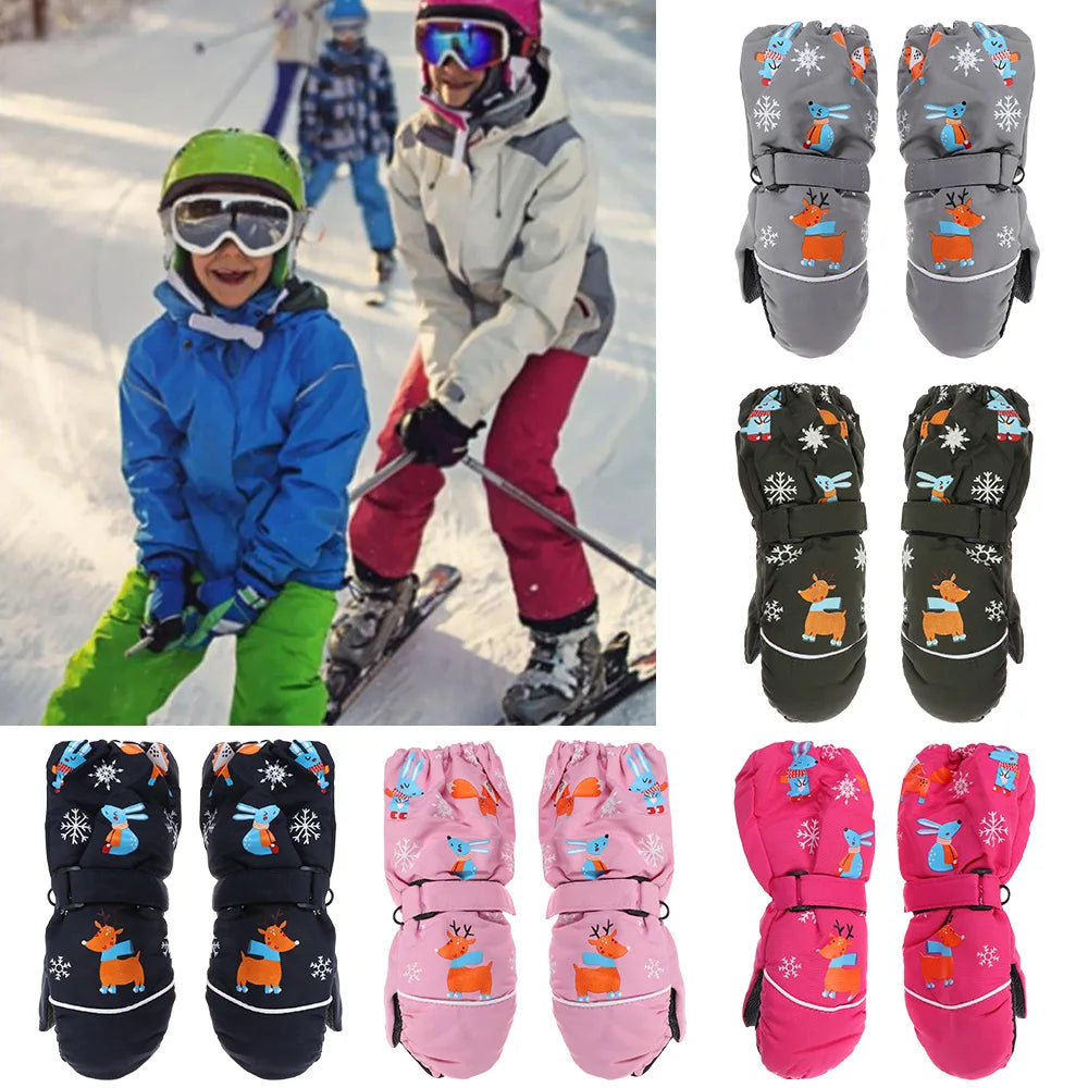 Kids Winter Waterproof Gloves For 2-6 Years Old