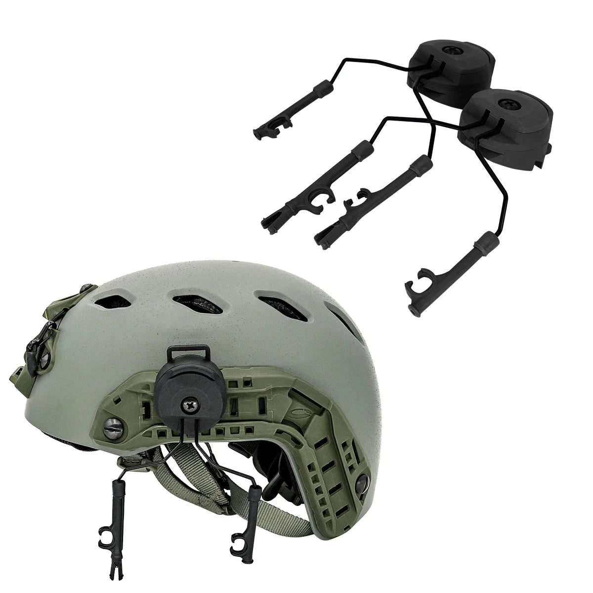 Headphone Bracket and Core Helmet Rail Adapter - BK