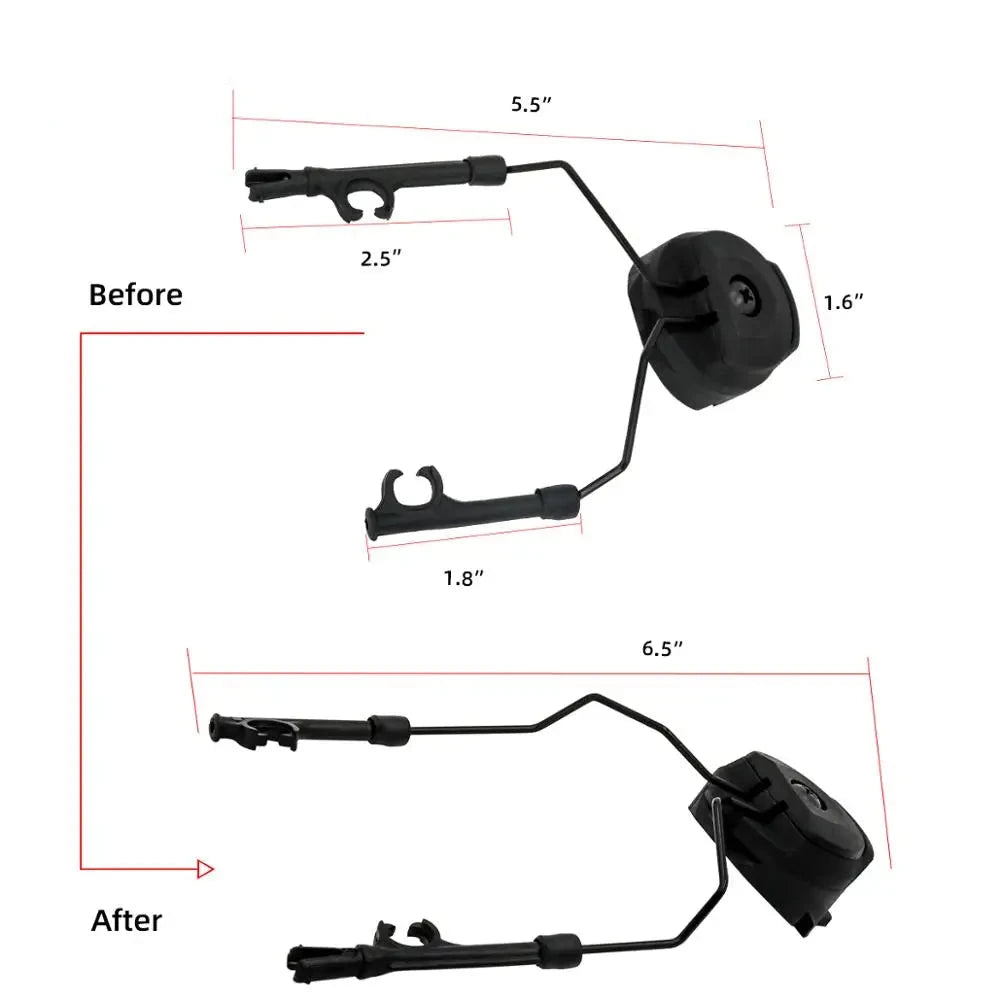 Headphone Bracket and Core Helmet Rail Adapter - BK