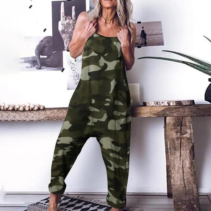 Women Camouflage Printed Overalls