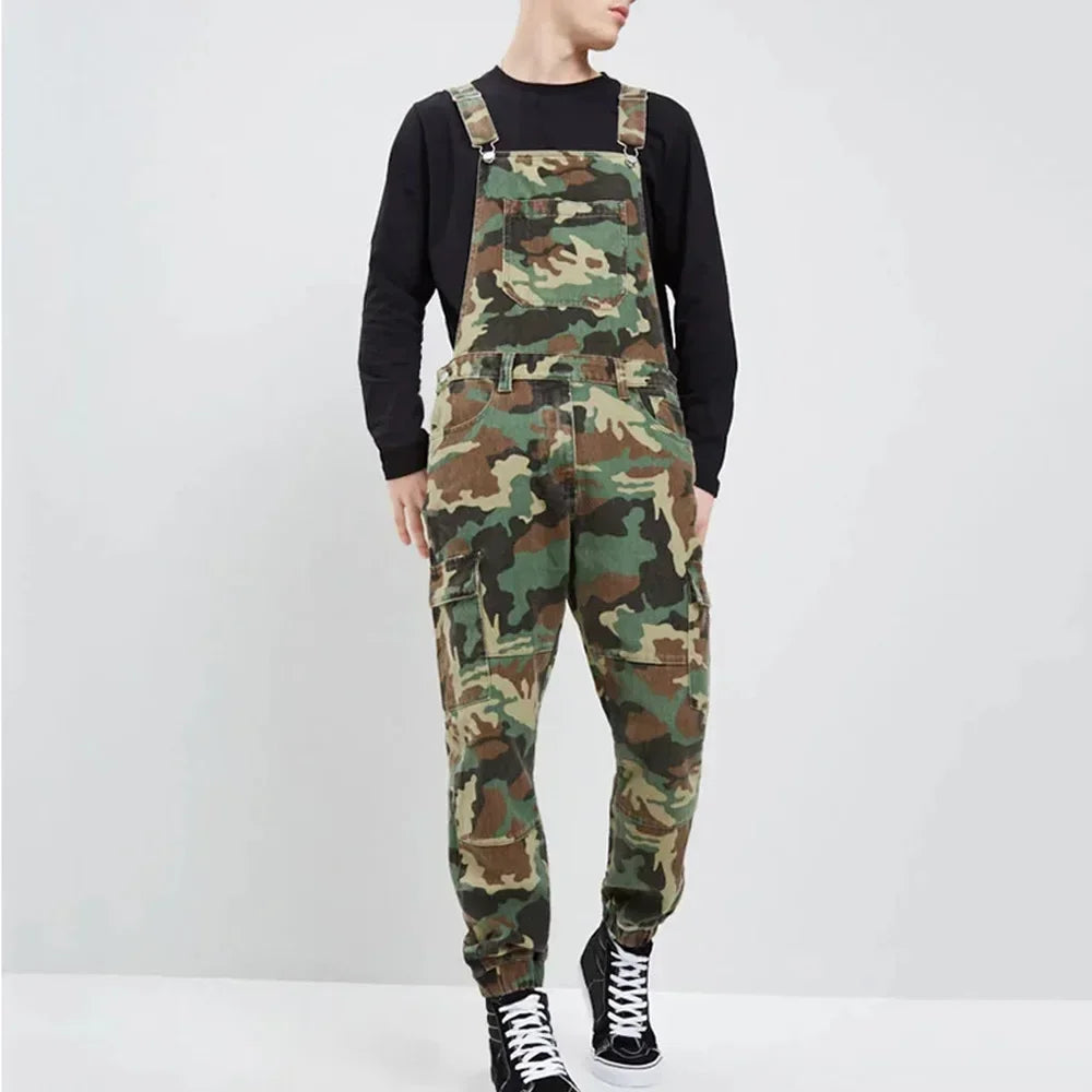 Men Jeans Camouflage Overalls