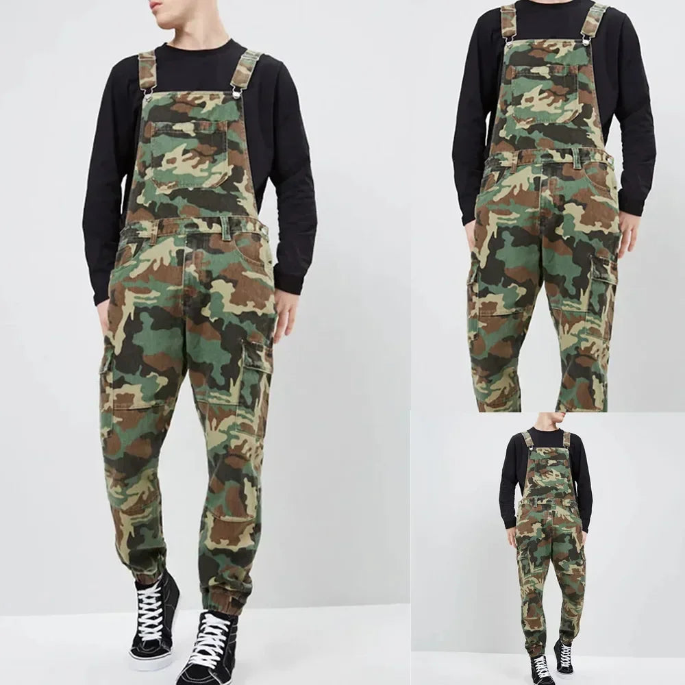 Men Jeans Camouflage Overalls