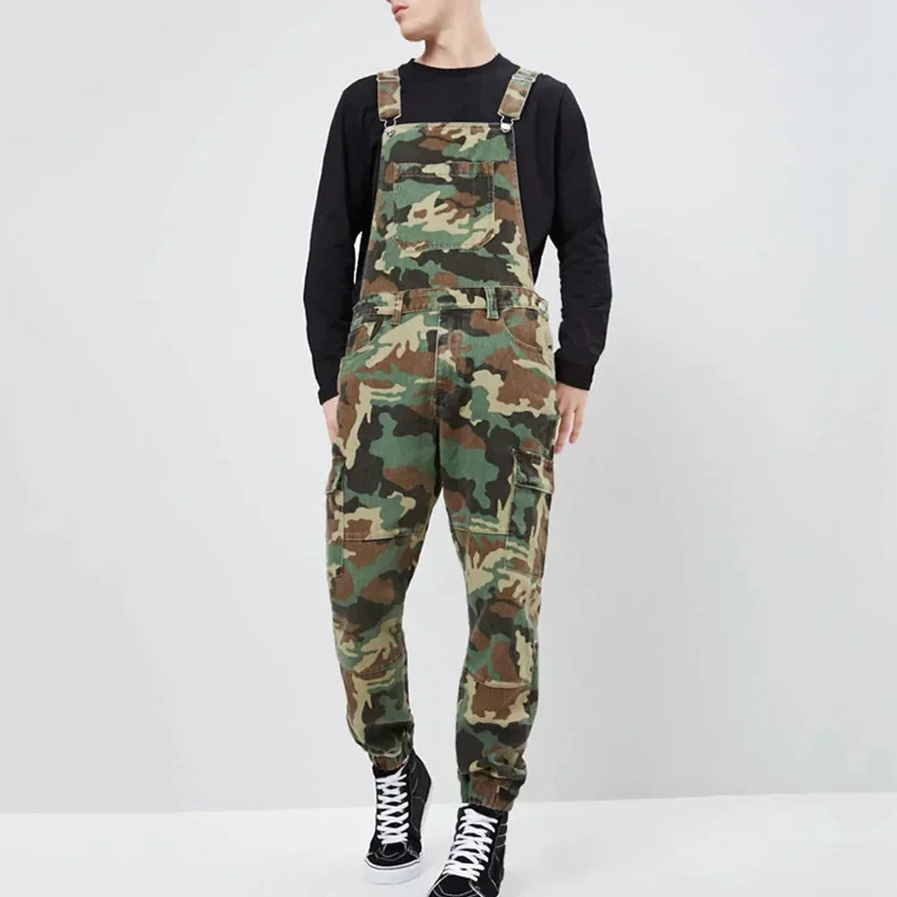 Men Jeans Camouflage Overalls