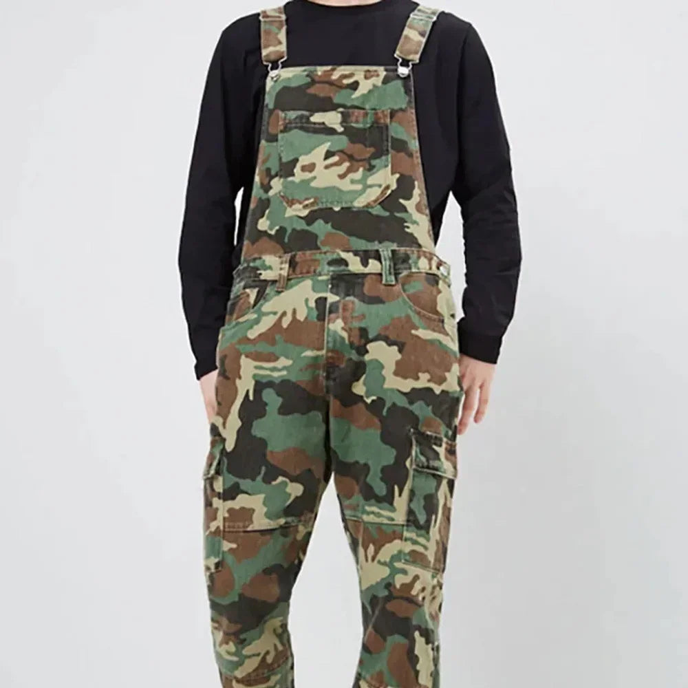 Men Jeans Camouflage Overalls