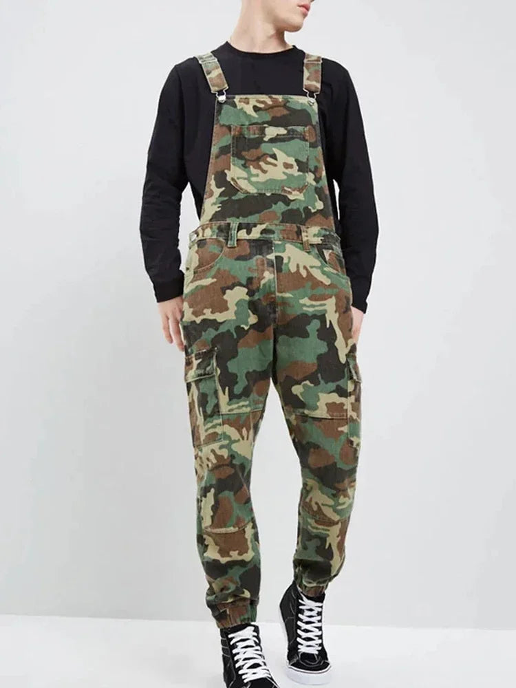 Men Jeans Camouflage Overalls