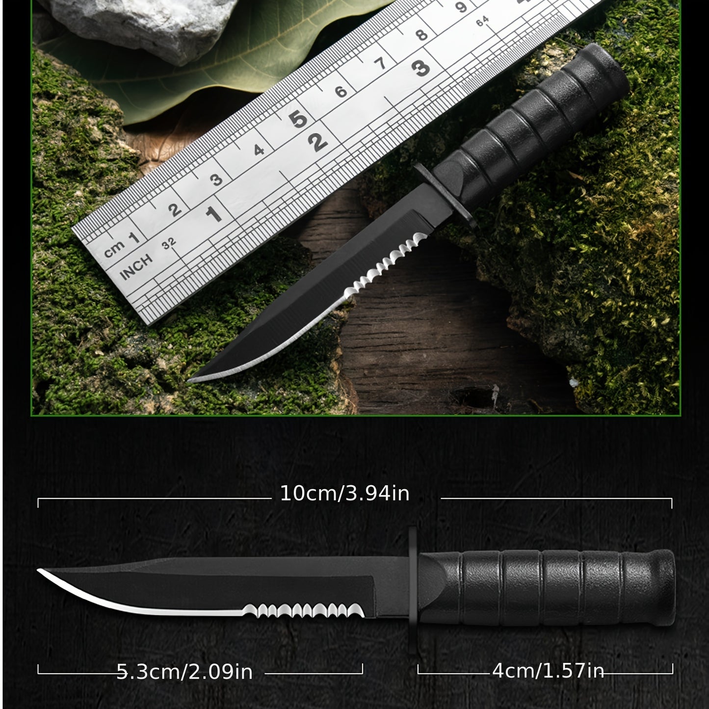 Mini Survival Knife With Chain Holder and Sheath