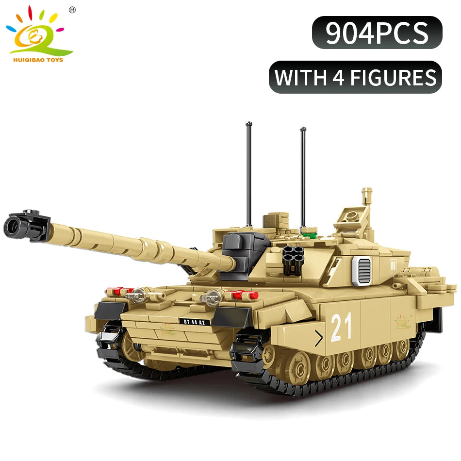 Model DIY Building Blocks WW2 Tanks with Soldier Figures