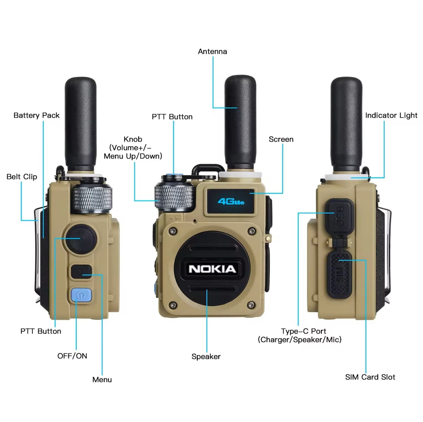 NOKIA 4G Professional Walkie Talkie 5000km Range