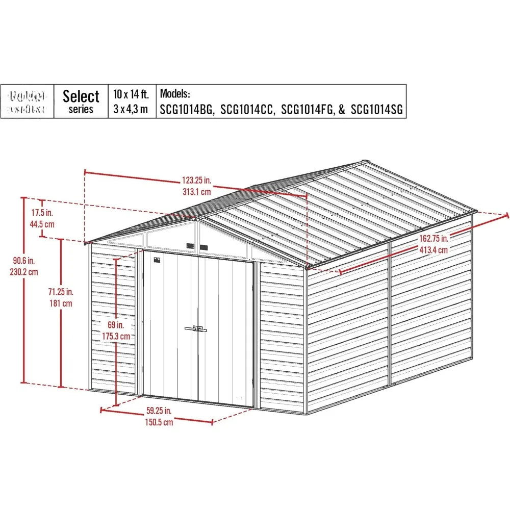 Outdoor Lockable Steel Storage Shed