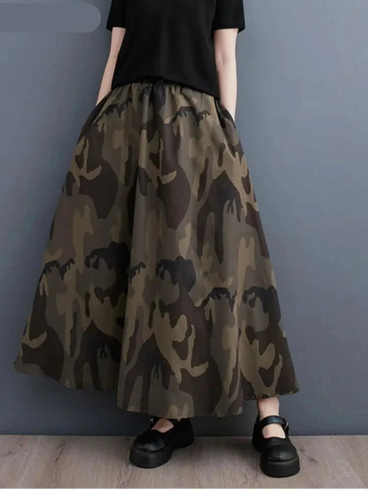 Oversized Camouflage Long Ladies Skirts