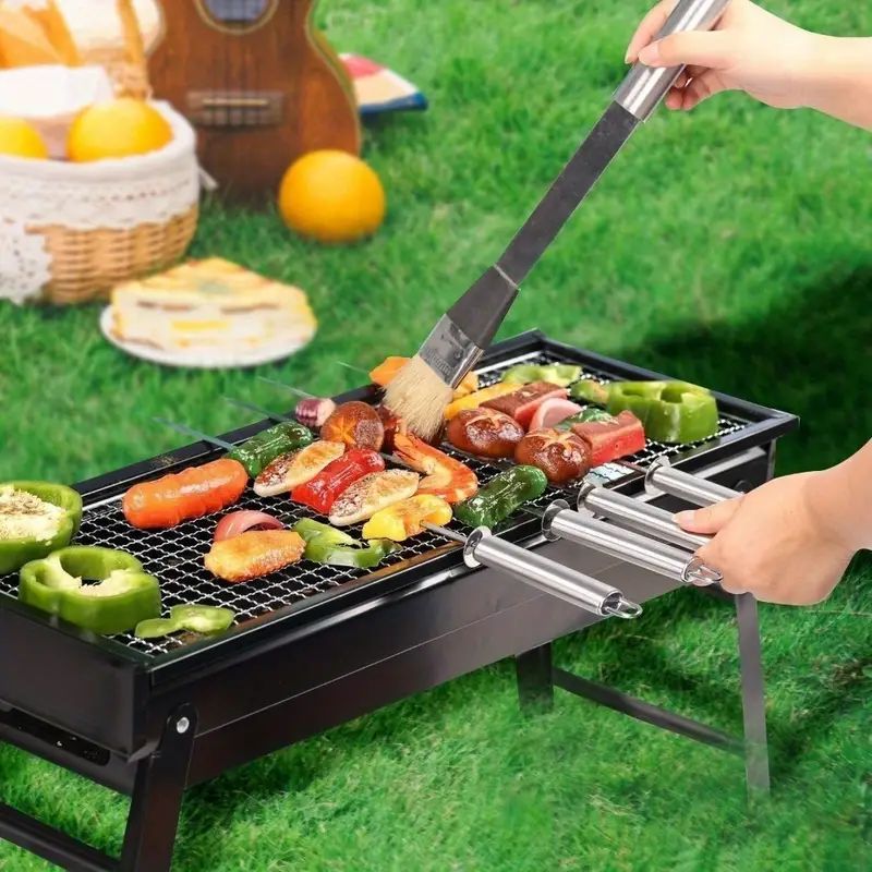 Portable Charcoal Barbecue Grill Set