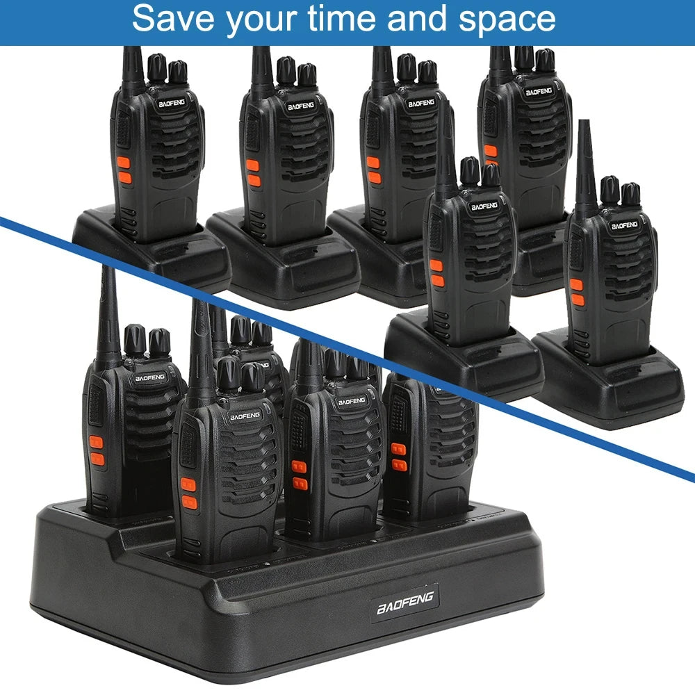 6 X Baofeng BF-888s Full Set with Six Way Charger