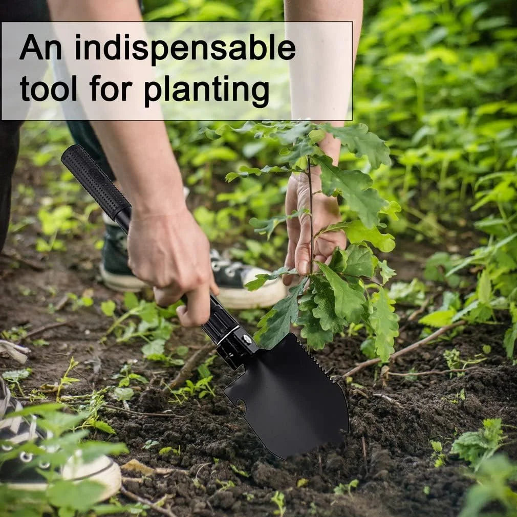 Small Folding Shovel With Built-in Compass