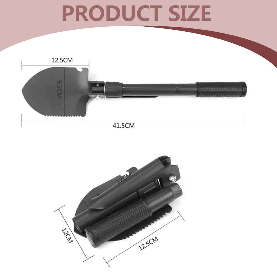 Foldable Camping Shovel With Compass