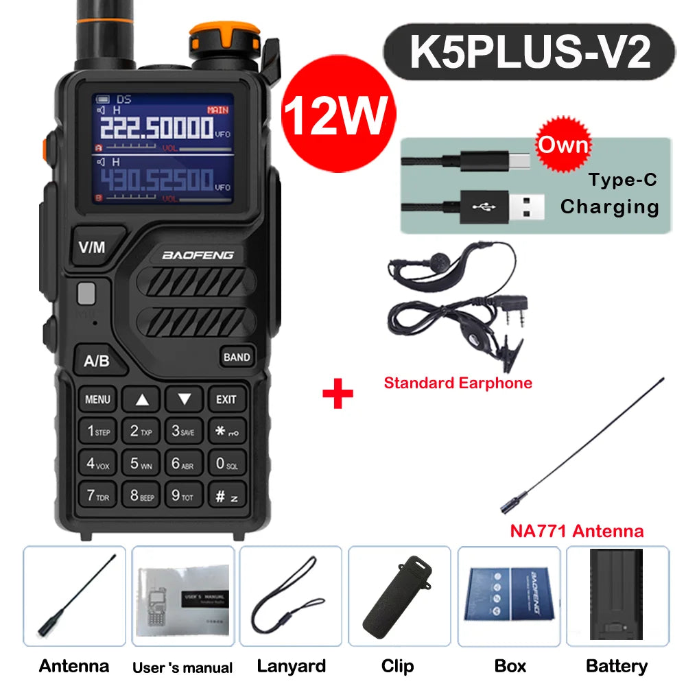 Baofeng UV-K5 Plus Walkie Talkie 12W