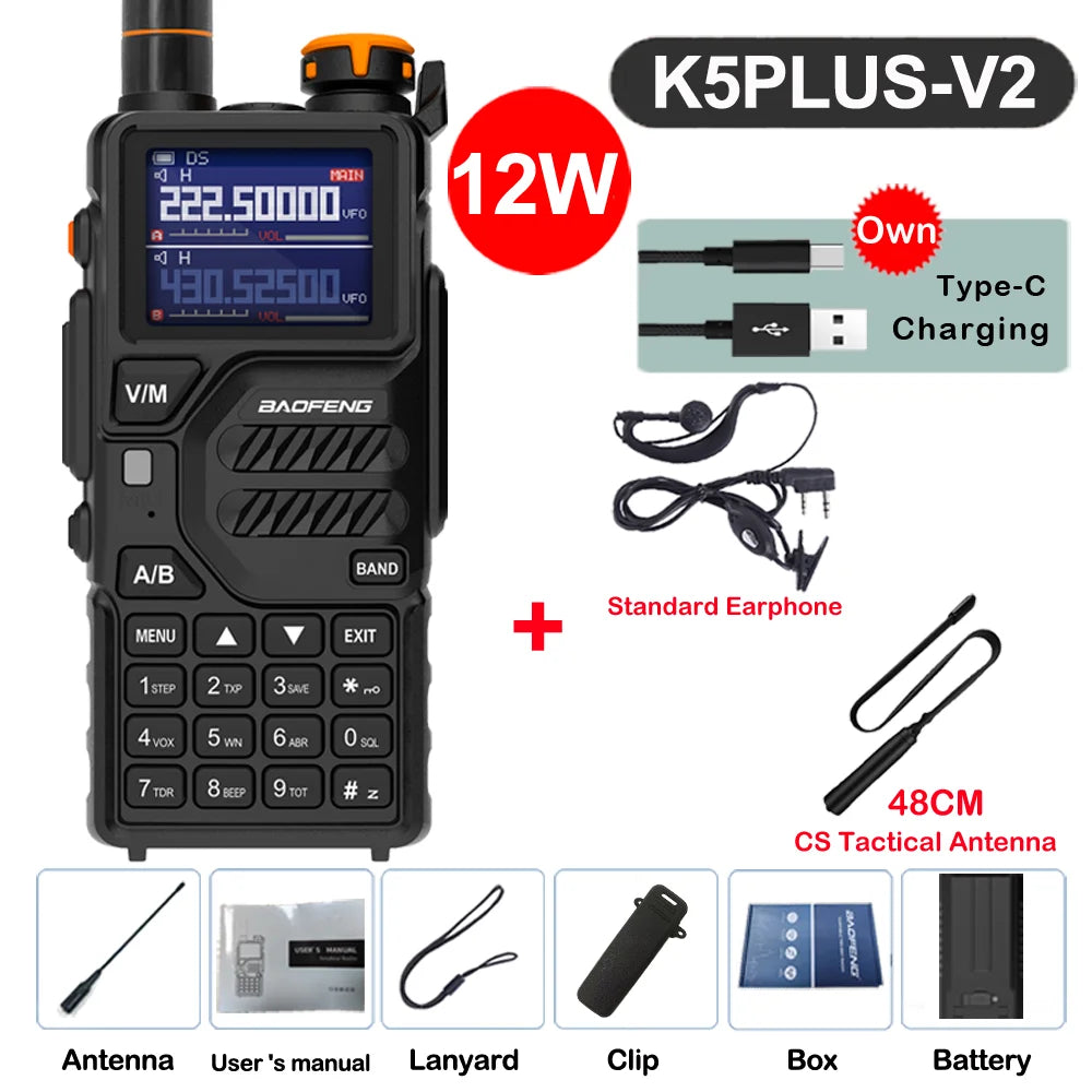 Baofeng UV-K5 Plus Walkie Talkie 12W