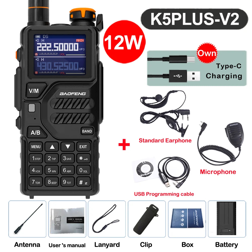 Baofeng UV-K5 Plus Walkie Talkie 12W