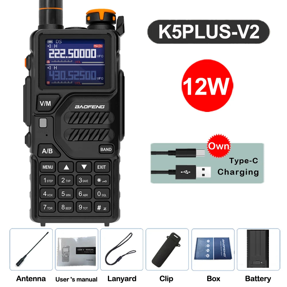 Baofeng UV-K5 Plus Walkie Talkie 12W