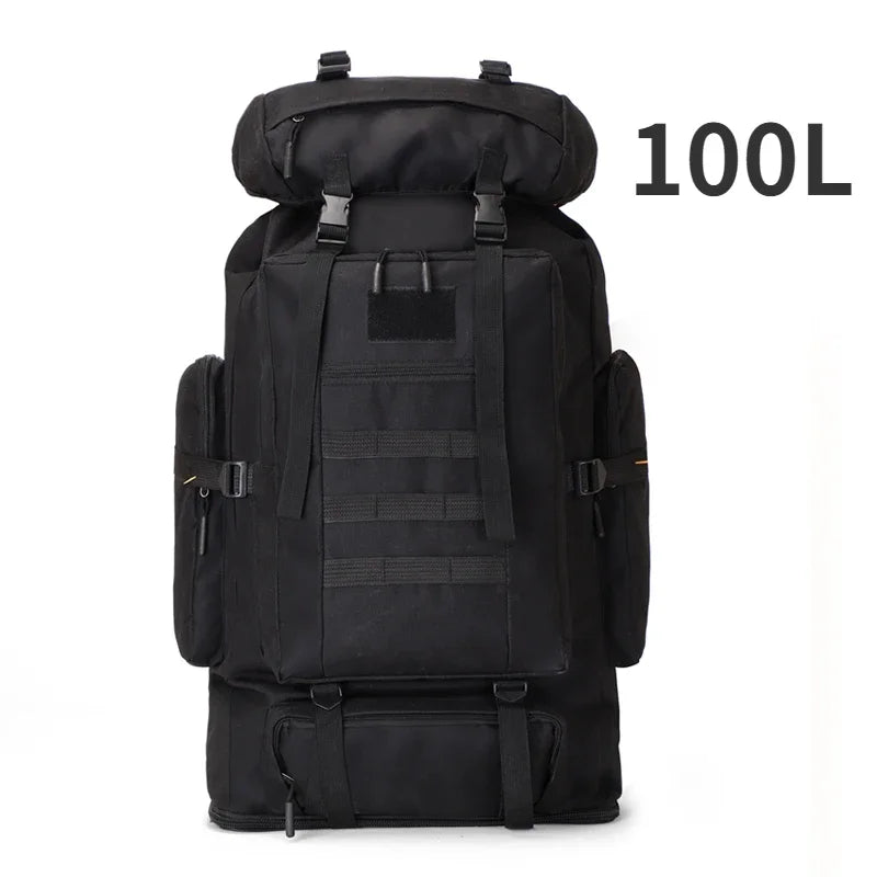 80L/100L Tactical Large Backpack For Outdoors Adventure 100L (Black) Bags