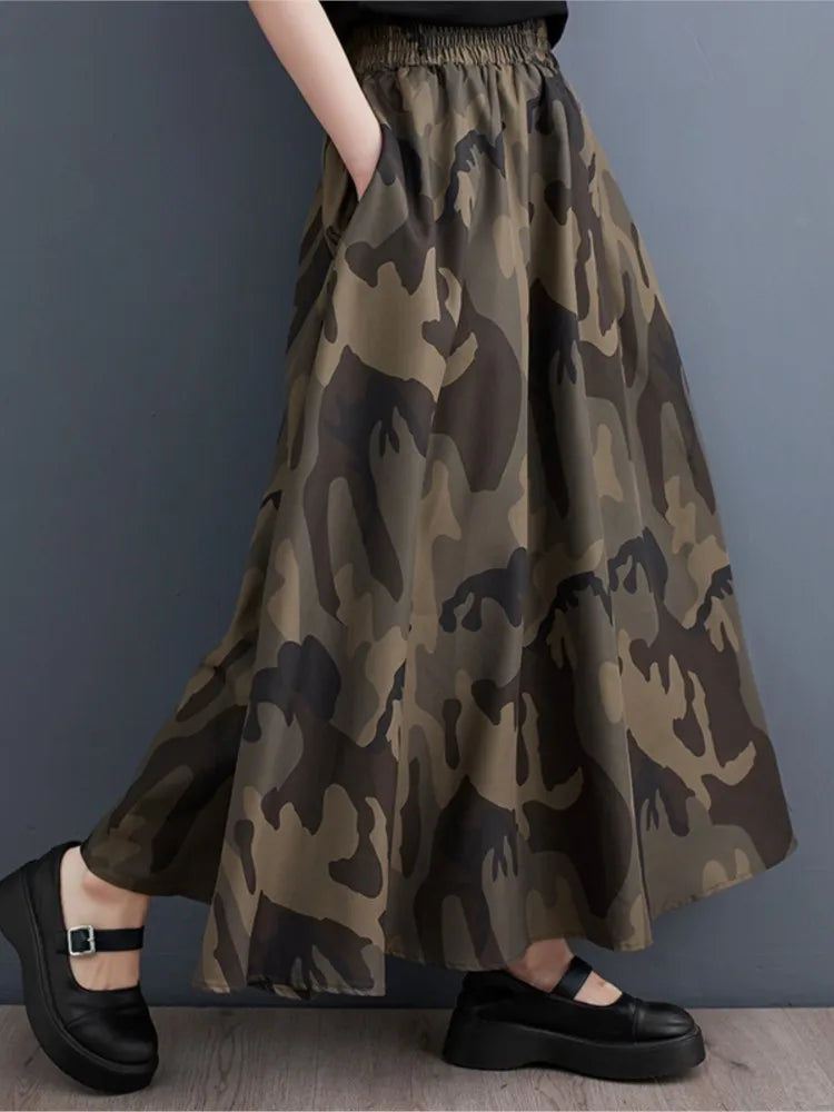 Oversized Camouflage Long Ladies Skirts