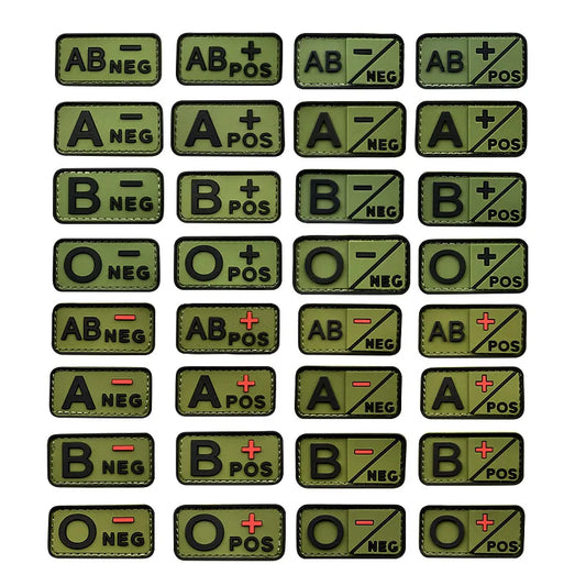 3D PVC Blood Type Hook&Loop Patches