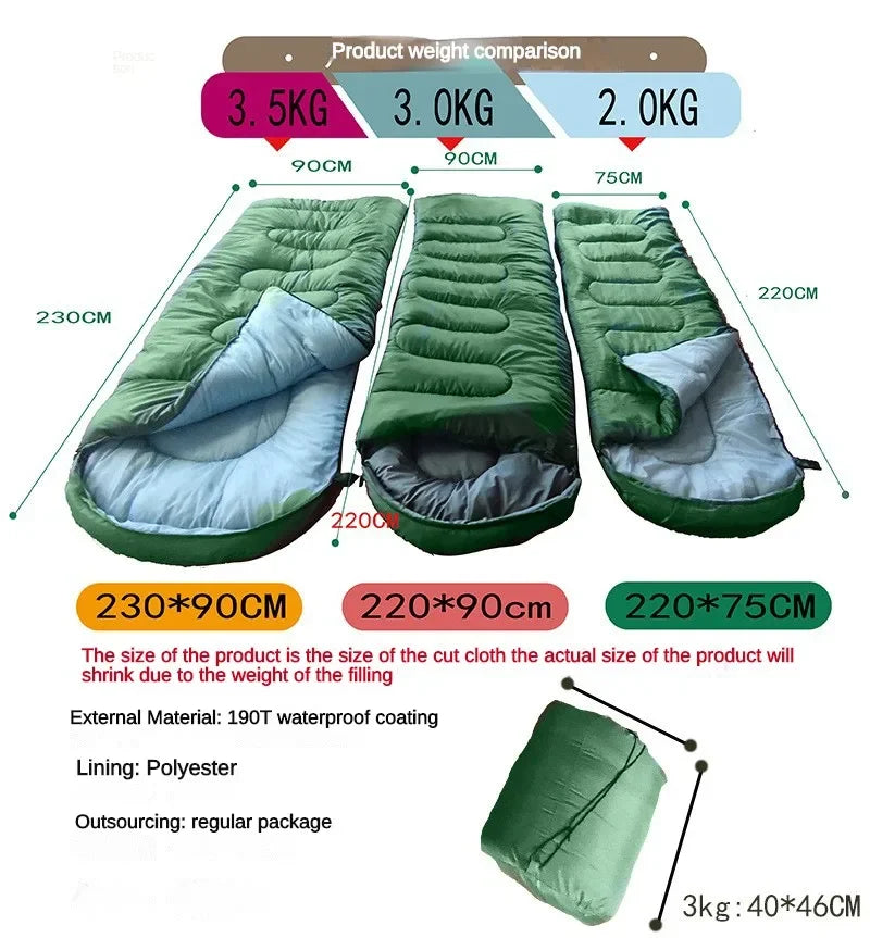 3.5KG Thickened and Widened Winter Sleeping Bag -15 ℃