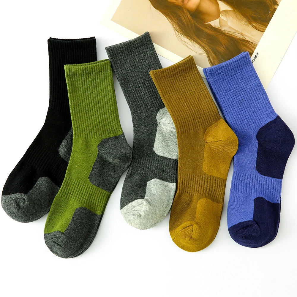 Cotton Breathable Long Socks (5 Pairs/Lot/