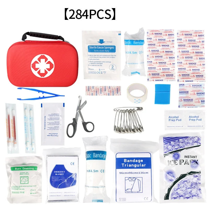 All-Purpose Tactical Emergency First Aid Kit (284 Pieces)