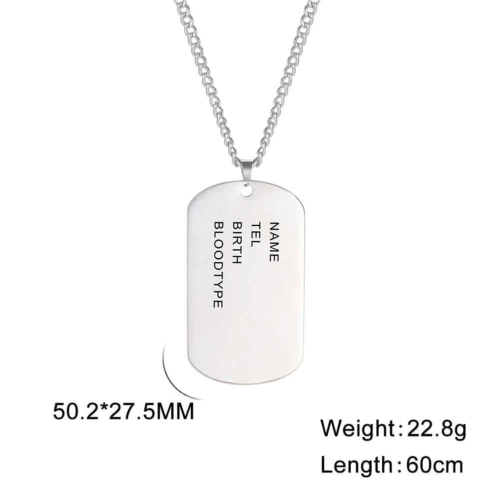 Military Personalized Dog Tag Necklace