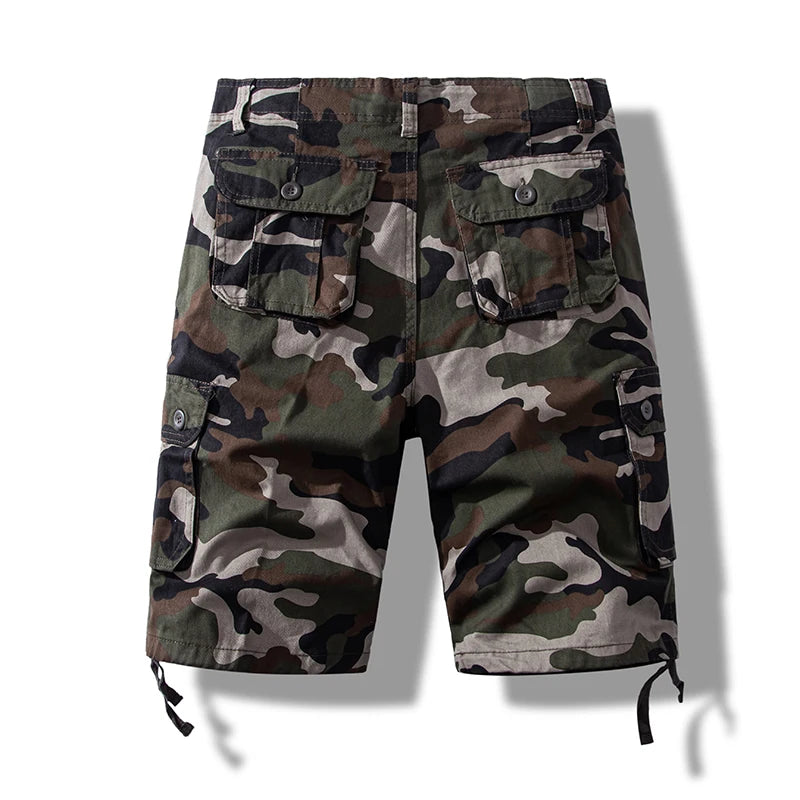 Taktische Shorts aus Baumwolle mit Camouflage-Muster für Herren