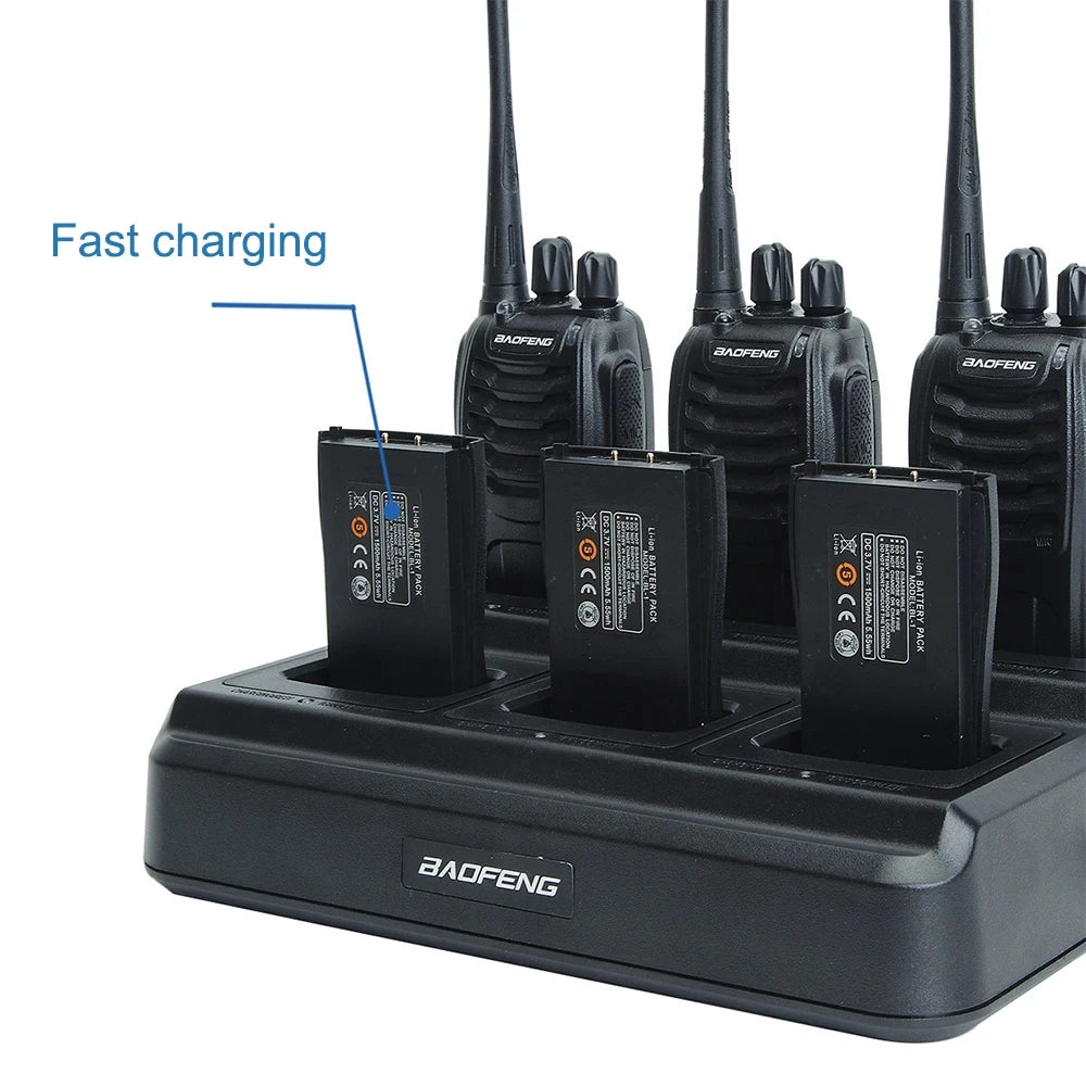 6 X Baofeng BF-888s Full Set with Six Way Charger