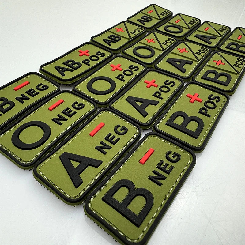 3D PVC Blood Type Hook&Loop Patches