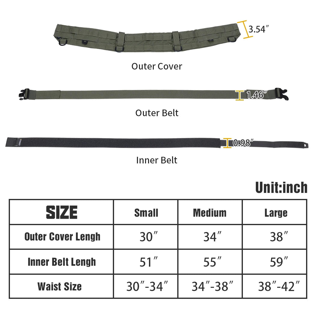 Inner And Outer Adjustable Combat Belt