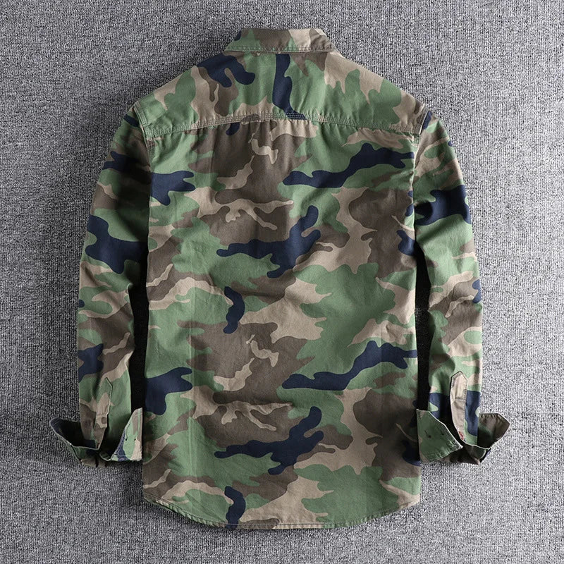 Men's Camouflage US Army Long-Sleeved Shirt