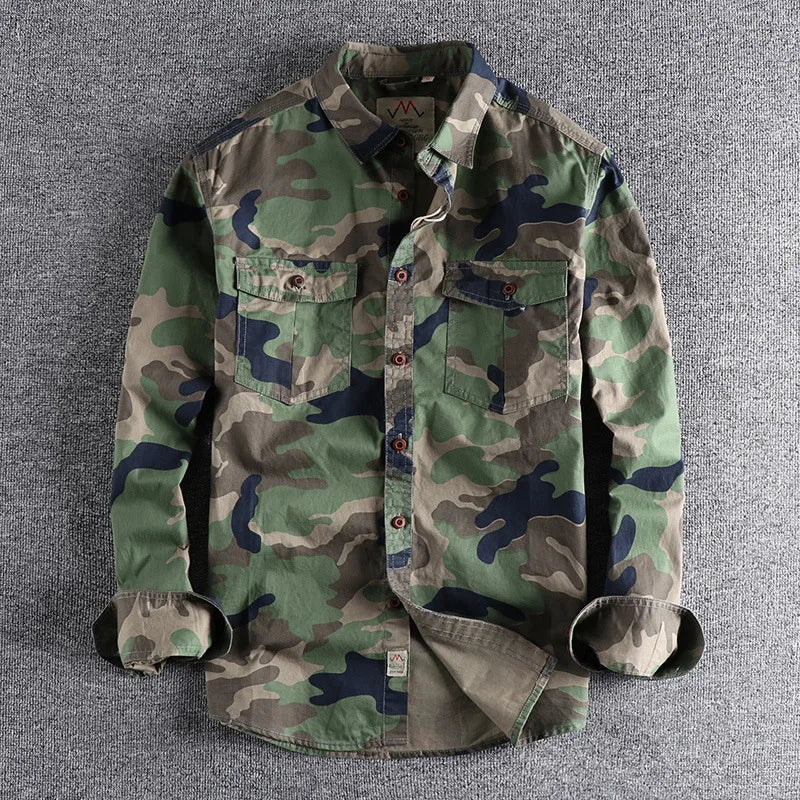 Men's Camouflage US Army Long-Sleeved Shirt