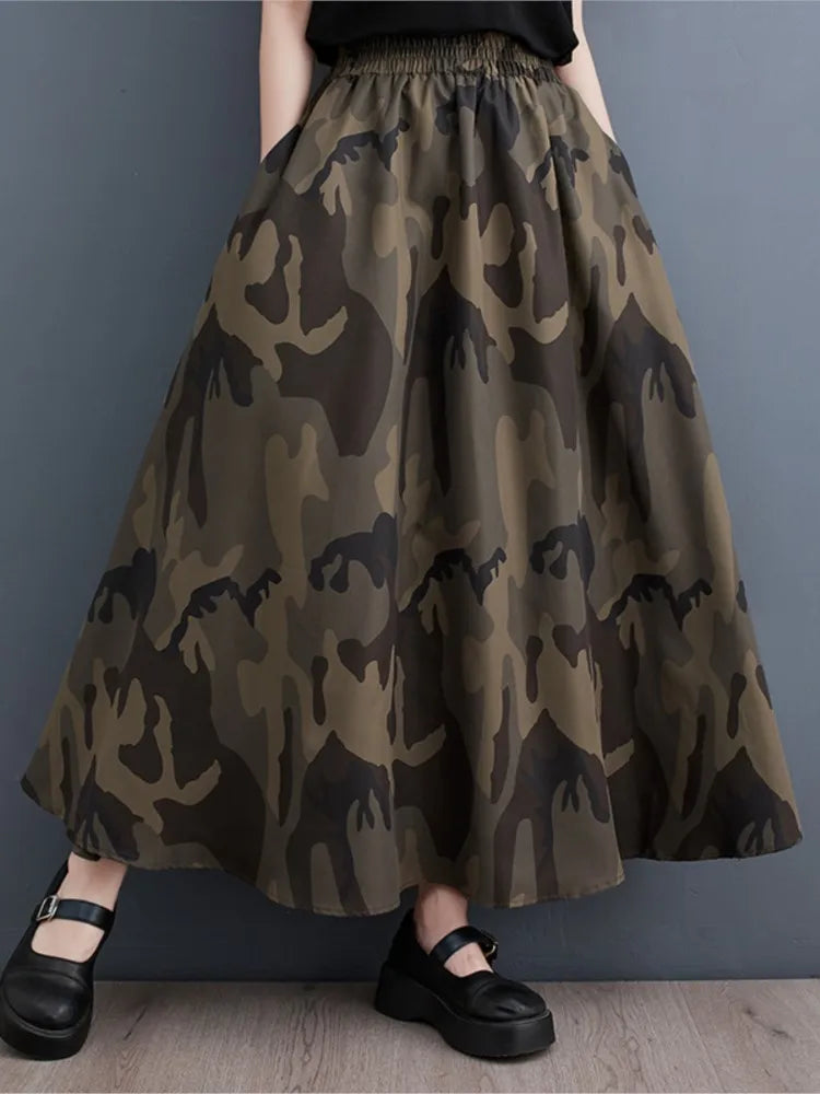 Oversized Camouflage Long Ladies Skirts