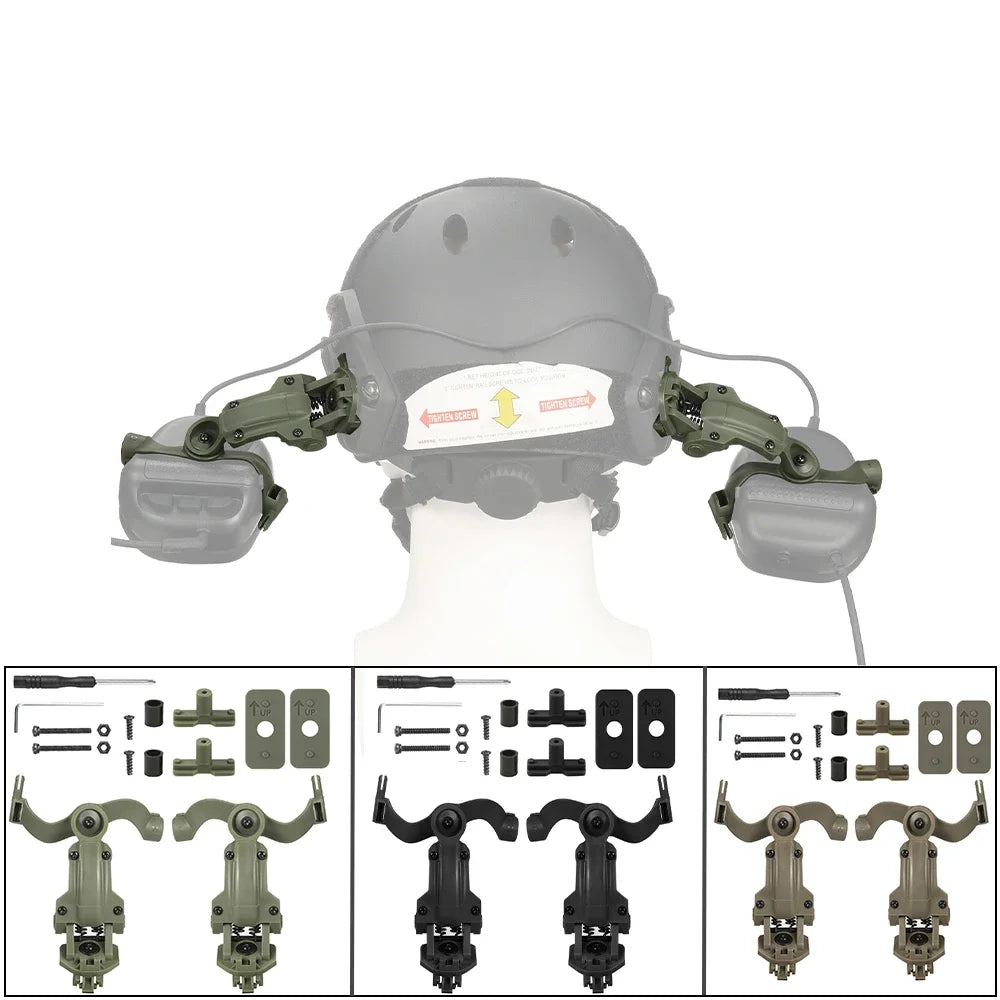 EARMOR M32 MOD4 Shooting Earmuffs Headset with Helmet ARC Rail Adapter with Kenwood PTT adapter